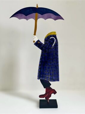 Vtg 1998 Judie Bomberger Cirque du Soleil Quidam Invisible Man Metal Sculpture